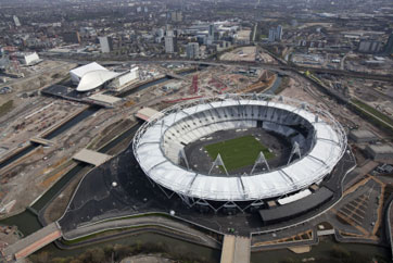 London 2012 Olympic Park under construction